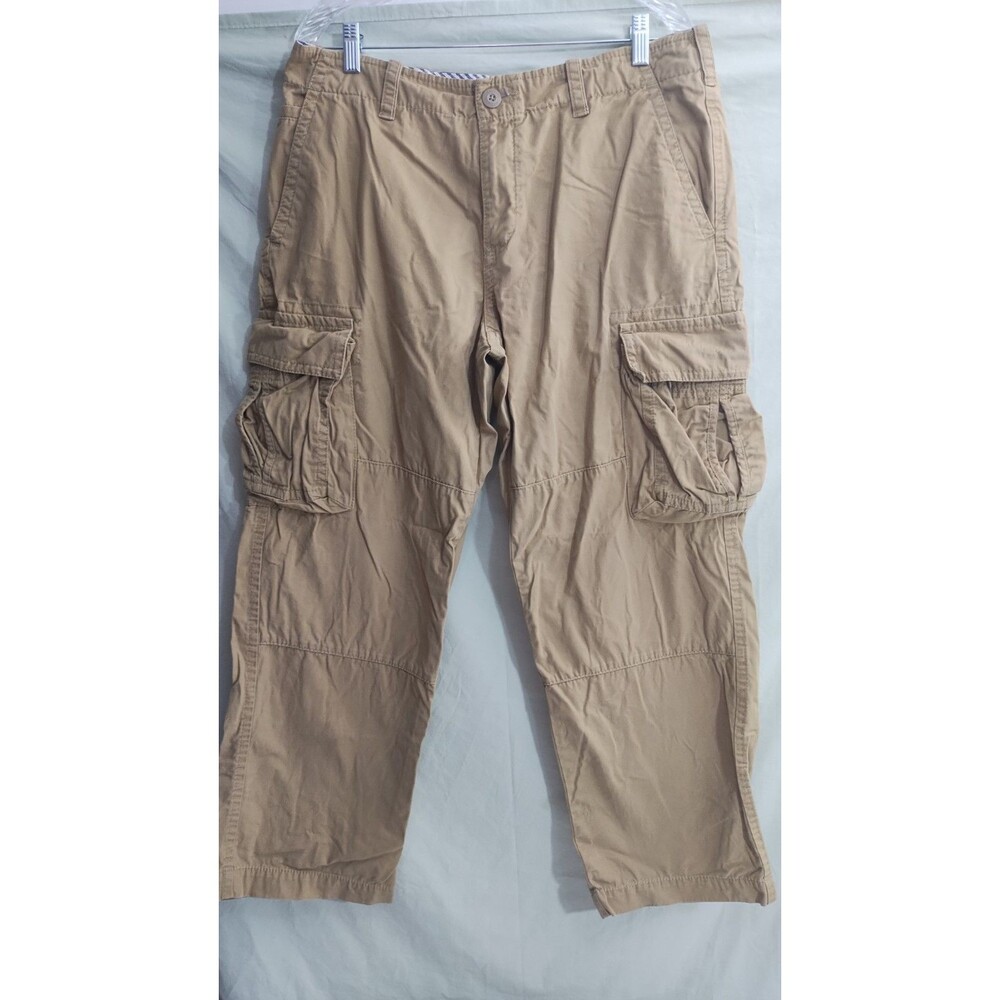 TOMMY HILFIGER  Pants Men's Tan Size 34X30 100% Cotton Y2K Khaki Utility Cargo
